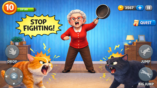 Kitty vs Granny House Pranks ekran görüntüsü