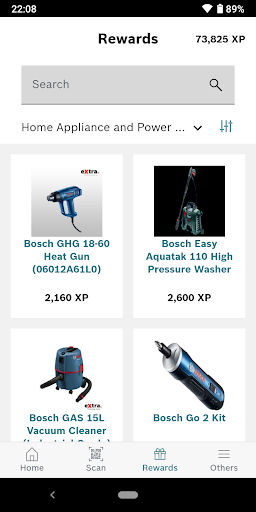 Bosch eXtra Sadakat Programı ekran görüntüsü