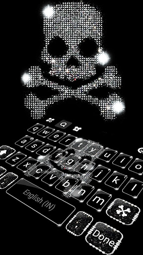 Glitter Diamond Skull Tema ekran görüntüsü