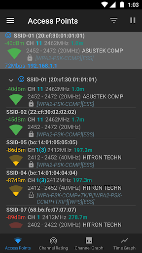 WiFi Analyzer (open-source) ekran görüntüsü