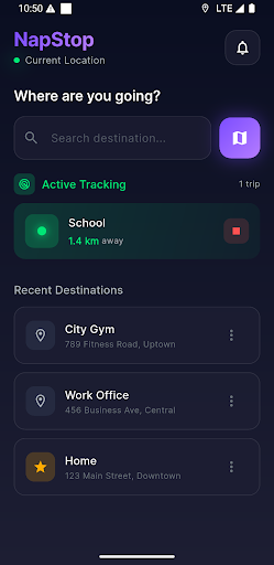 NapStop - Transit Alarm ekran görüntüsü