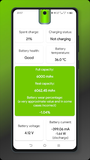 Battery health ekran görüntüsü