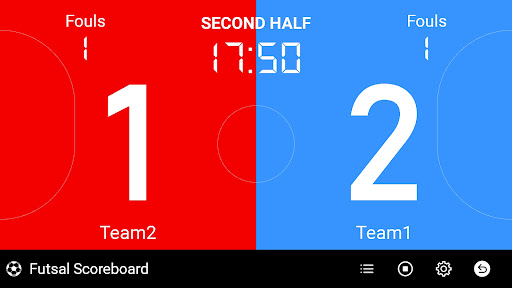 Futsal scoreboard ekran görüntüsü
