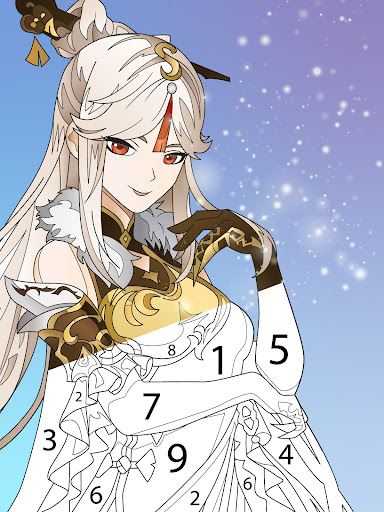 Anime Fantasy Color by Numbers ekran görüntüsü