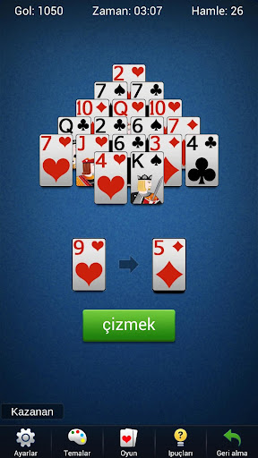 Piramit Solitaire - Kart ekran görüntüsü