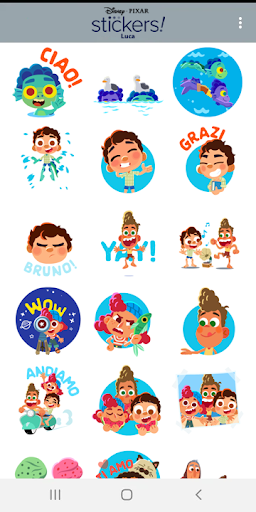 Pixar Stickers: Luca ekran görüntüsü