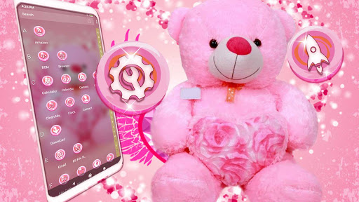 Pink Teddy Bear Theme ekran görüntüsü