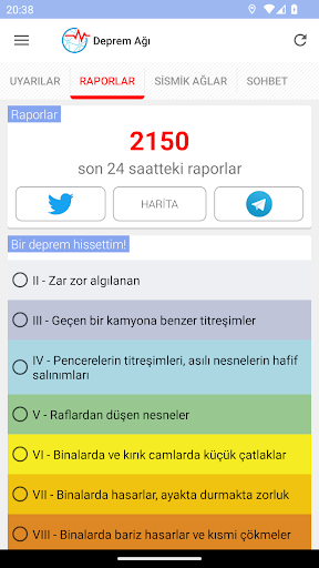 Deprem Ağı ekran görüntüsü