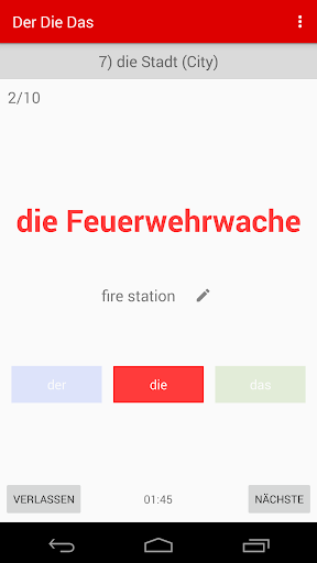 Alman Dilbilgisini Der Die Das ekran görüntüsü
