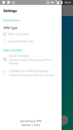 Anonymous VPN ekran görüntüsü