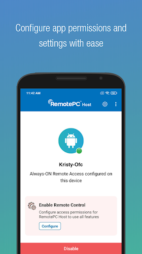 RemotePC Host ekran görüntüsü