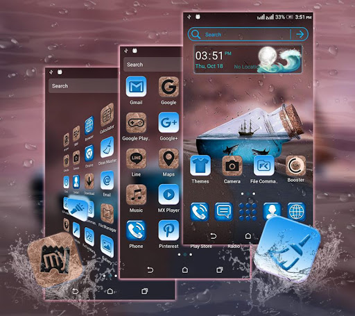 Sea Bottle Launcher Theme ekran görüntüsü