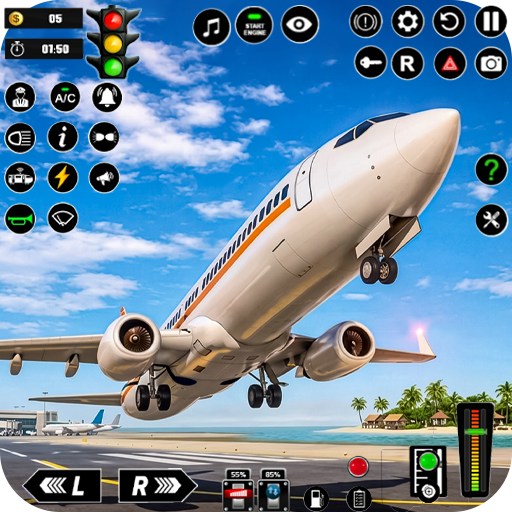 US plane flight simulator game