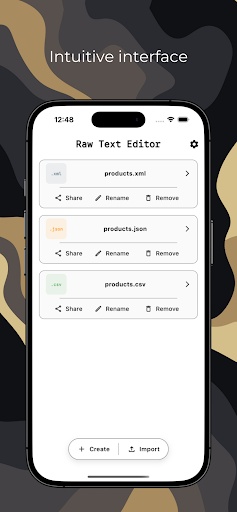 Raw Text Editor ekran görüntüsü