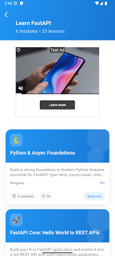 Learn FastAPI ekran görüntüsü
