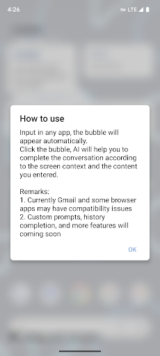 AI Bubble: AI chat in any app ekran görüntüsü