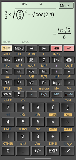 HiPER Scientific Calculator ekran görüntüsü