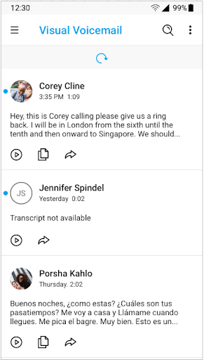 My Visual Voicemail ekran görüntüsü