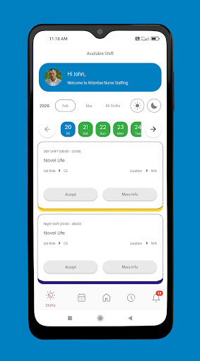 Attentive Nurse Staffing App ekran görüntüsü