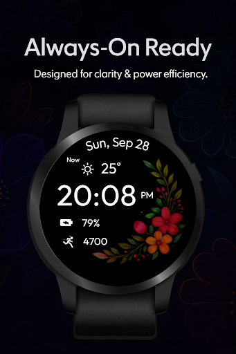 Colorful Floral WatchFace ekran görüntüsü