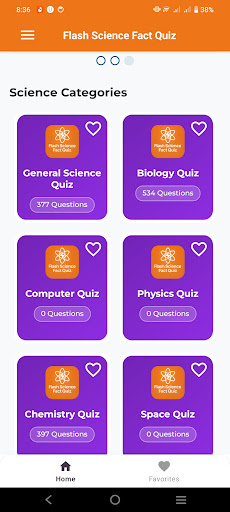 Flash Science Fact Quiz ekran görüntüsü