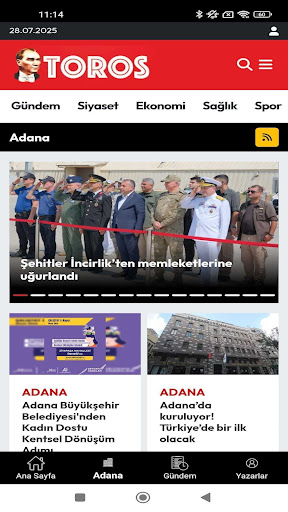 Adana Toros Gazetesi ekran görüntüsü