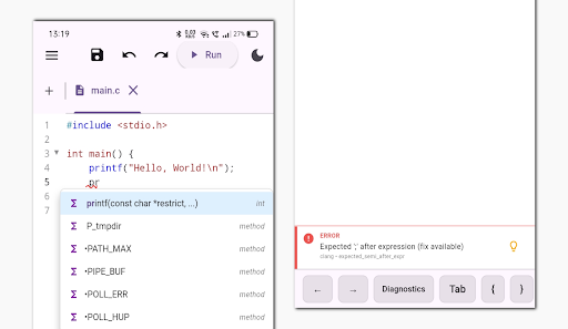 C/C++ ide & compiler offline ekran görüntüsü