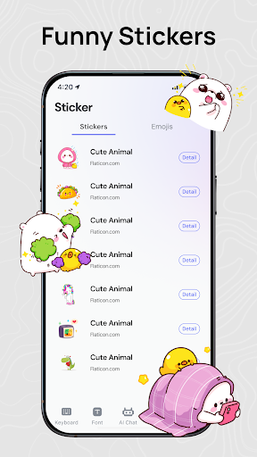 Emoji Font Keyboard: YoKey ekran görüntüsü