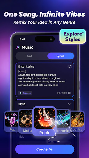 Yapay Zeka Müzik ve Şarkılar ekran görüntüsü