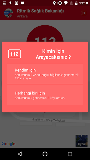 112 Acil Yardım Butonu ekran görüntüsü