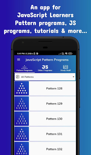 JavaScript Pattern Programs ekran görüntüsü