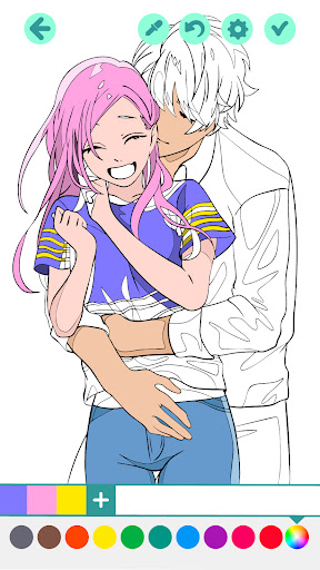 Romantic Anime Coloring Book ekran görüntüsü