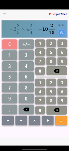 Fraction Calculator ekran görüntüsü