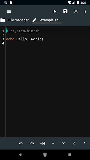 Shell Script Editor ekran görüntüsü