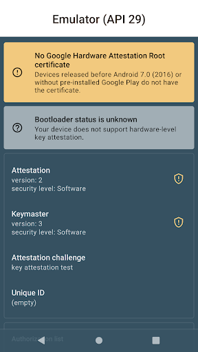 Key Attestation Demo ekran görüntüsü