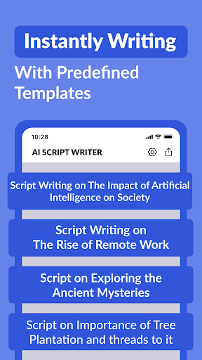 AI Script Writer, Generator ekran görüntüsü