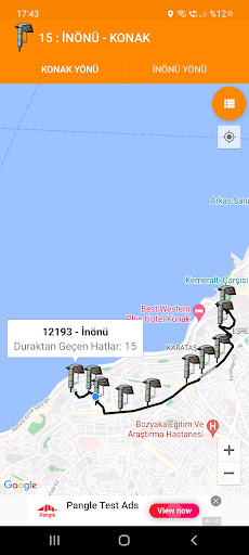 İzmir Akıllı Durak / Otobüs ekran görüntüsü