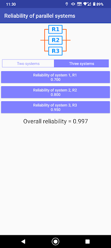 Reliability of systems ekran görüntüsü