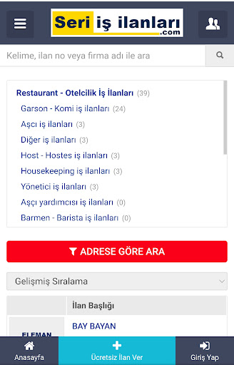 Seri İş İlanları ekran görüntüsü