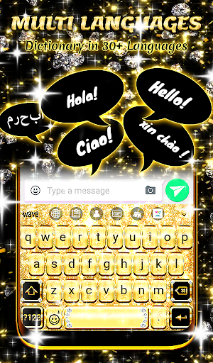 Golden Glitter Wallpaper ekran görüntüsü