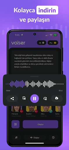 Voiser AI: Metin Seslendirme ekran görüntüsü
