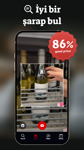 Wine ID: AI şarap tarayıcı ekran görüntüsü
