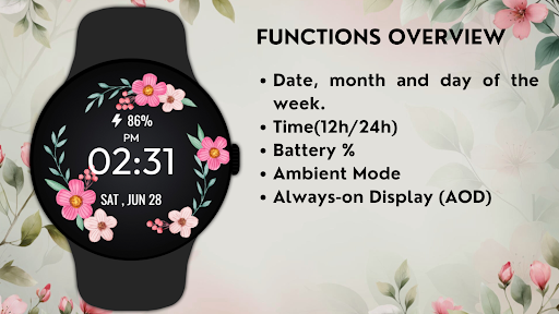 Floral WatchFace - FLOR-03 ekran görüntüsü