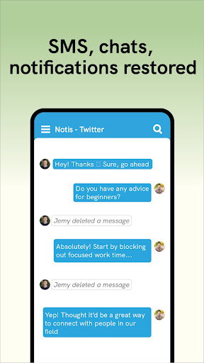 Notis: Recover deleted message ekran görüntüsü