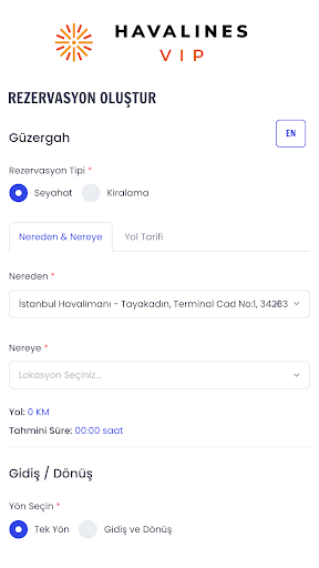 Havalines VIP ekran görüntüsü