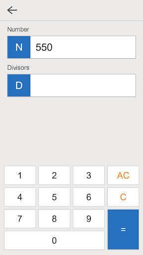 Divisors Calculator ekran görüntüsü