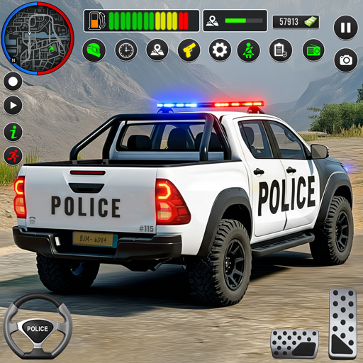 Polis arabası dağ sürüşü 3d