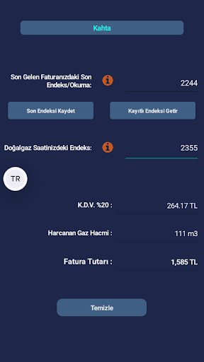 Doğalgaz Elektrik Fatura ekran görüntüsü
