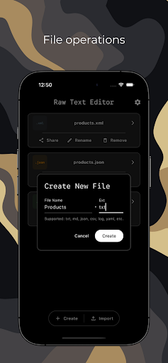 Raw Text Editor ekran görüntüsü