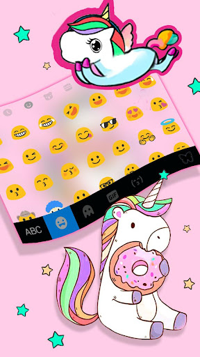 Pink Unicorn Donut Klavye Tema ekran görüntüsü